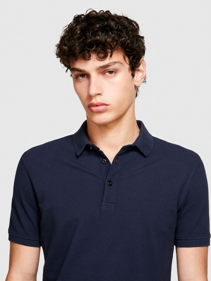 Slim fit polo - men's polos - Dark Blue | Sisley image number 5